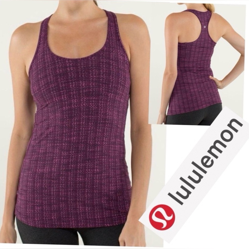 Lululemon racerback tank, size 8, purple and pink